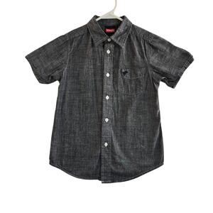 Wrangler Boys Gray Button-Up Shirt Size S (6/7)